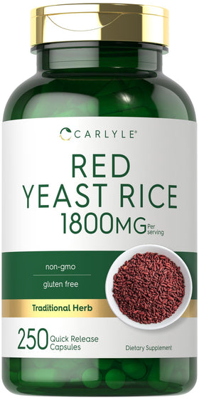 Carlyle complément alimentaire riz rouge 250 gélules vue de face