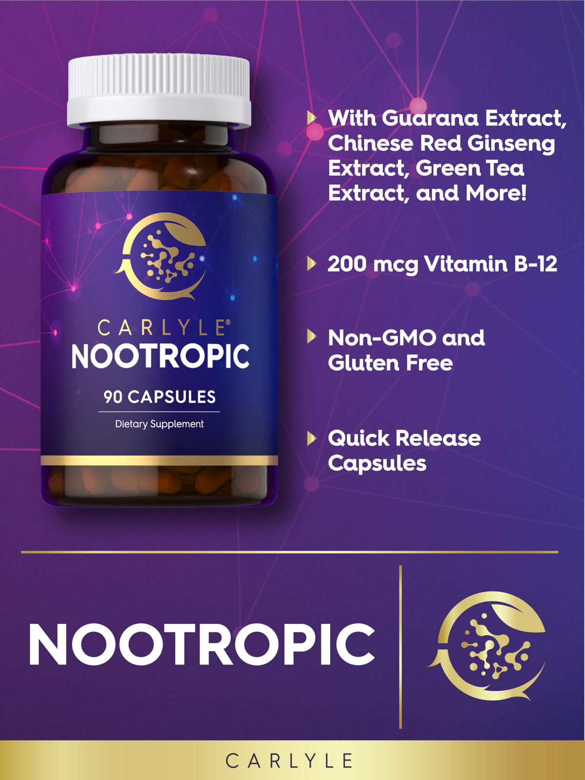 Carlyle complément nootropique 90 capsules en flacon