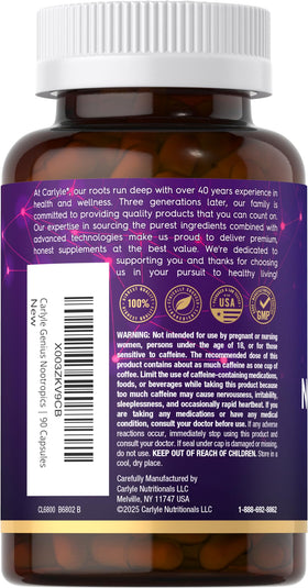 Carlyle complément nootropique 90 capsules sur fond blanc