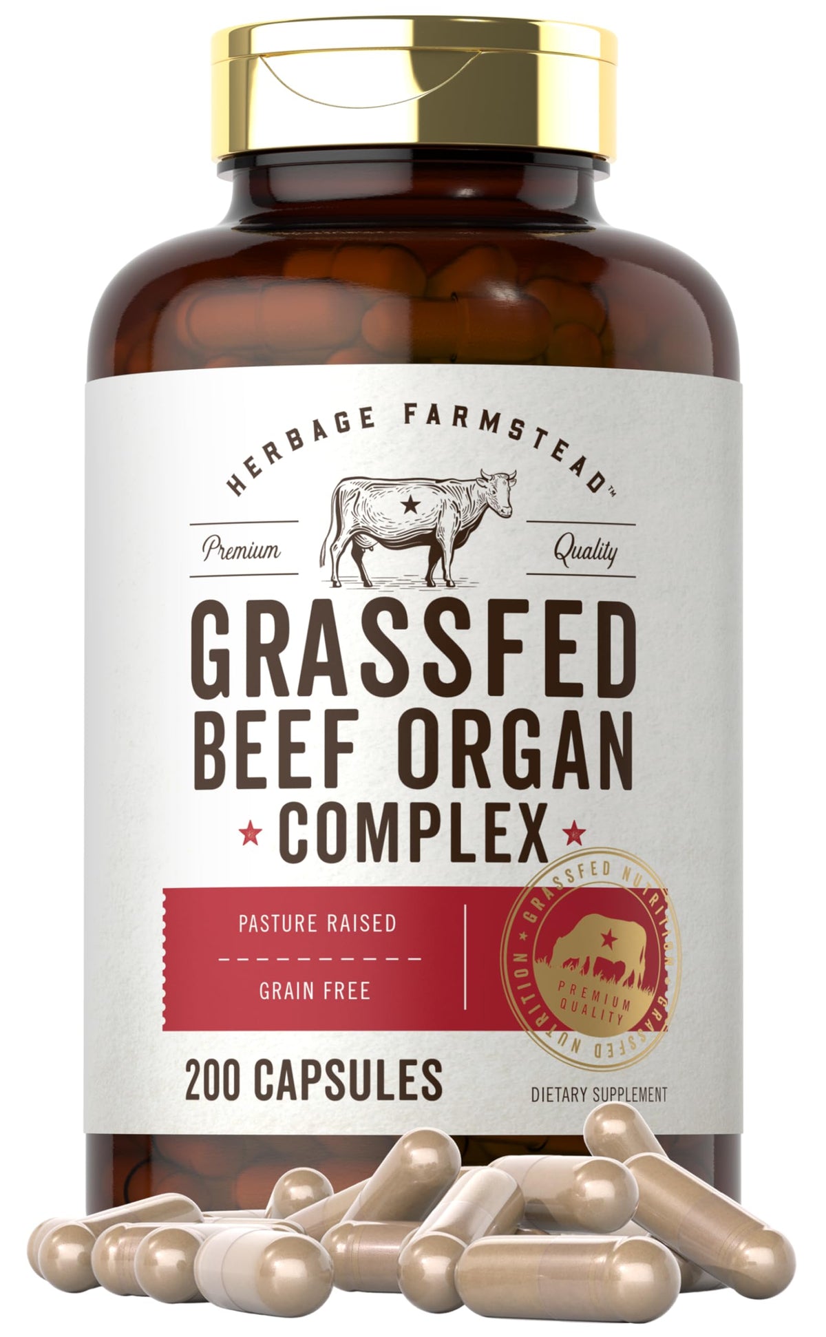 Carlyle Complex d'Organes de Boeuf Nourri à l'Herbe 200 capsules, vue de face