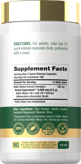 Carlyle Complex de Melon Amer 200 capsules vue arrière du produit