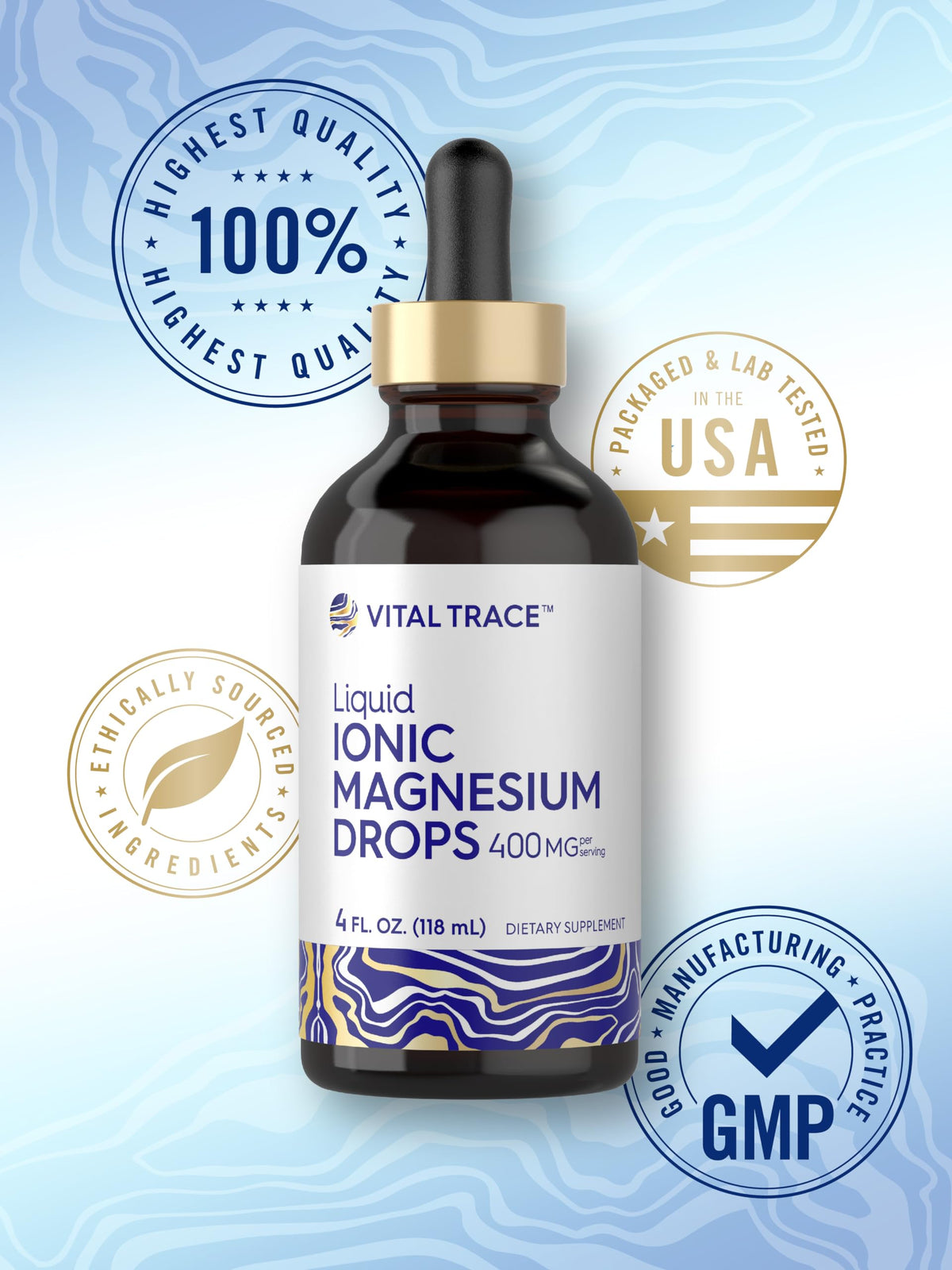 Carlyle Complexe Liquide de Magnésium 400mg sur un fond neutre