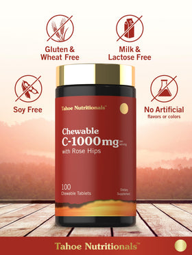 Carlyle comprimés à mâcher Vitamine C 1000mg avec ingrédients naturels