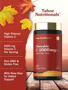 Carlyle comprimés à mâcher Vitamine C 1000mg comprimés sur une table