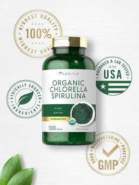 Carlyle comprimés bio Chlorella Spirulina avec ingrédients