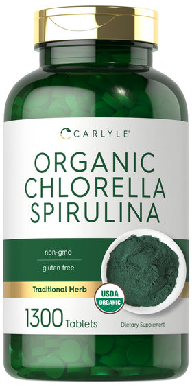 Carlyle comprimés Chlorella Spirulina bio 1300 en boîte