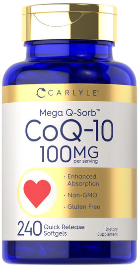 Carlyle CoQ10 100mg Softgels 240 Gélules vue de face