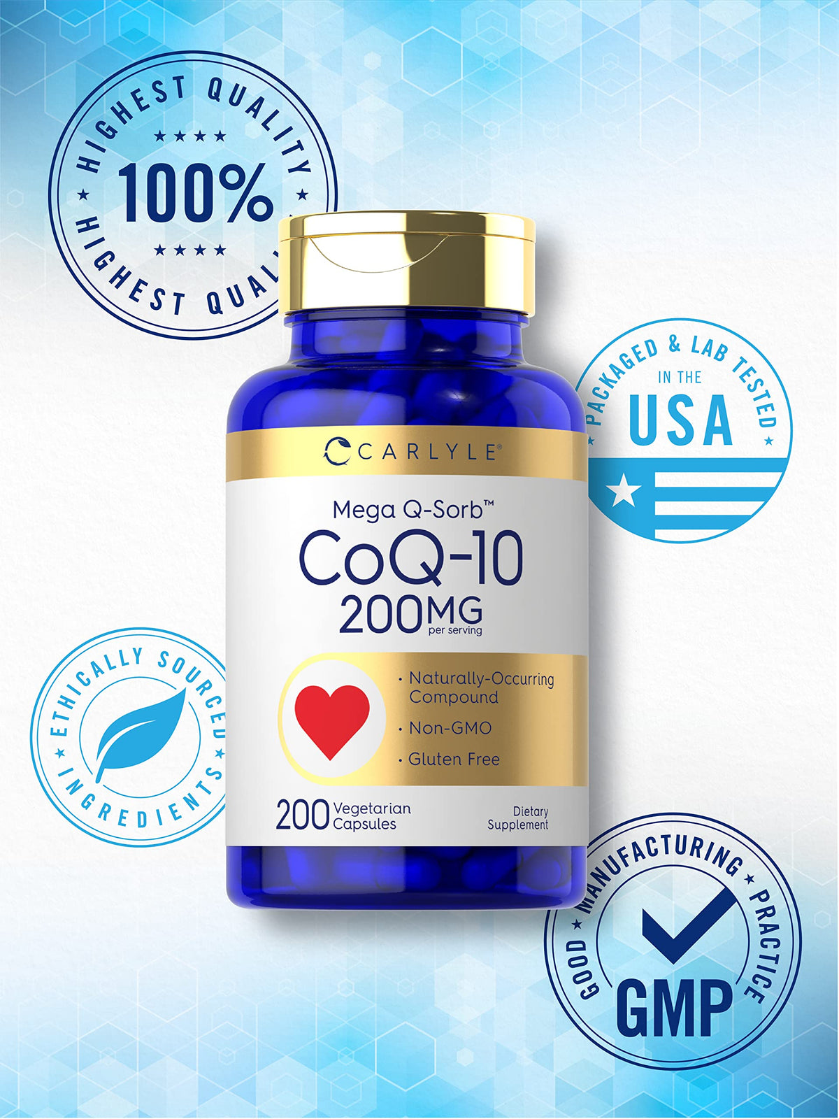 Carlyle CoQ10 200mg capsules en main