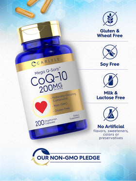 Carlyle CoQ10 200mg capsules sur une table