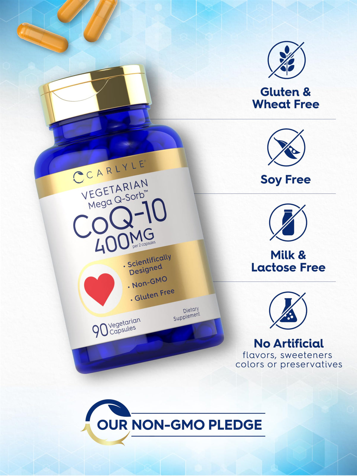 Carlyle CoQ10 400mg capsules végétariennes ouvertes