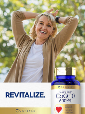 Carlyle CoQ10 600 mg Softgels, gélules sur une cuillère