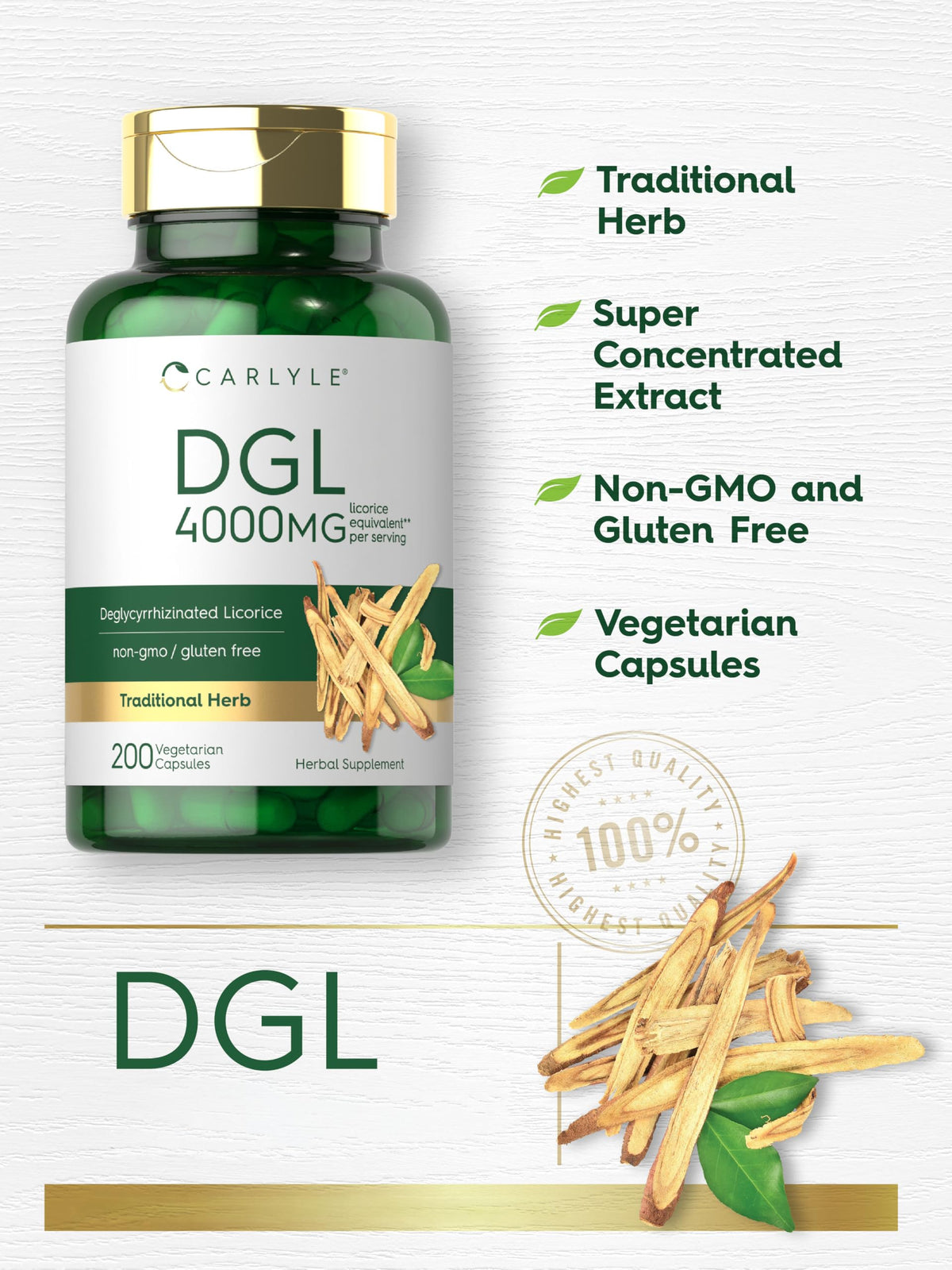 Carlyle DGL 200 capsules en situation sur une table