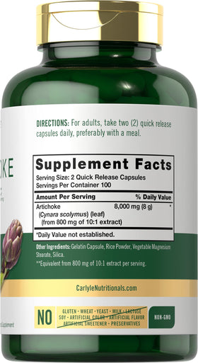 Carlyle Extrait d'Artichaut Capsules 200 Compte arrière vue
