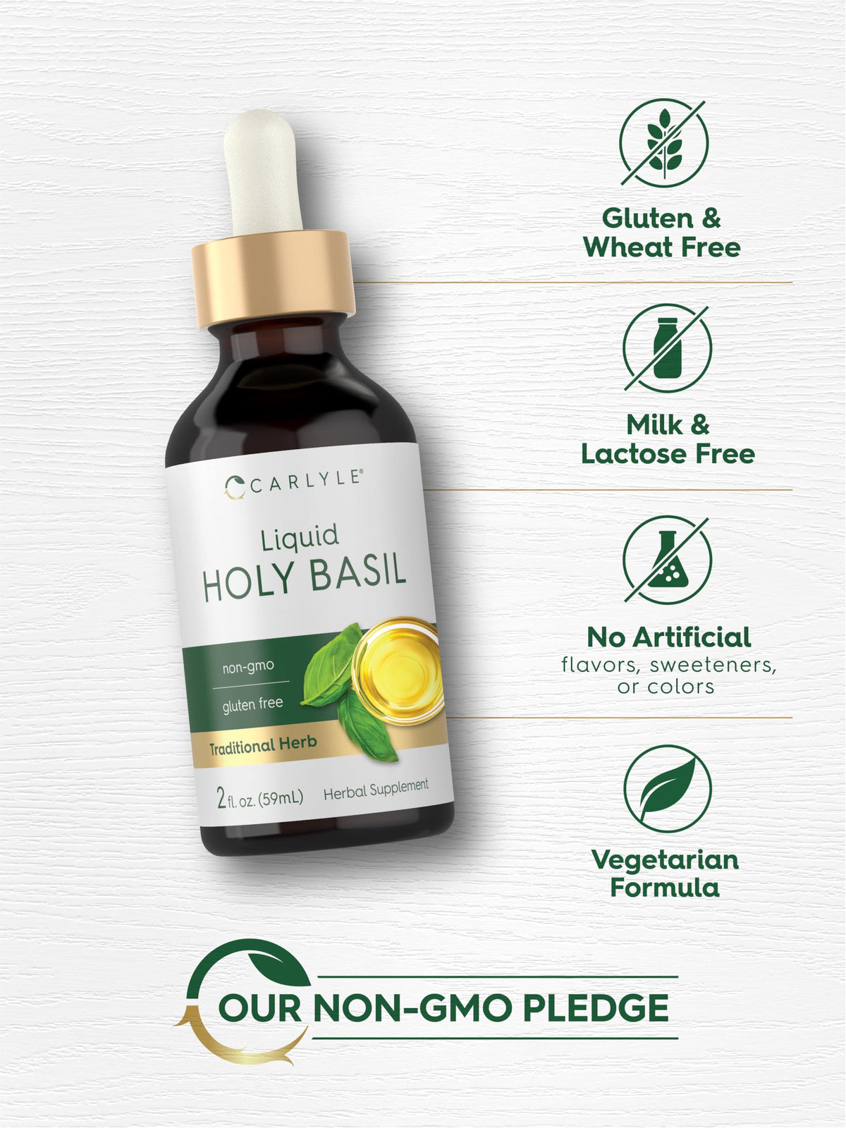 Carlyle Extrait de Basilic Sacré 2 oz - flacon avec goutte à goutte