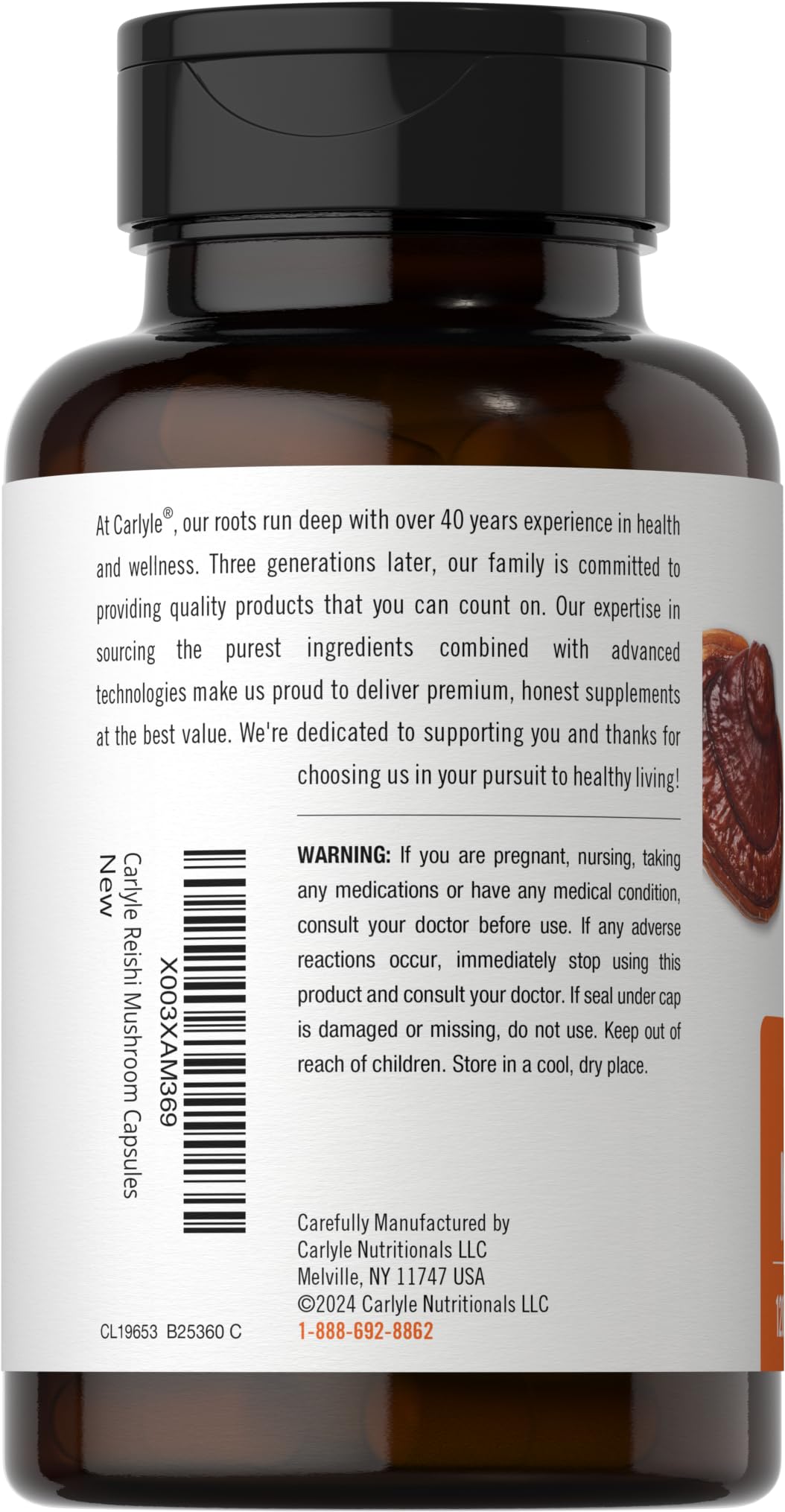 Carlyle Extrait de Champignon Reishi Gélules sur une table