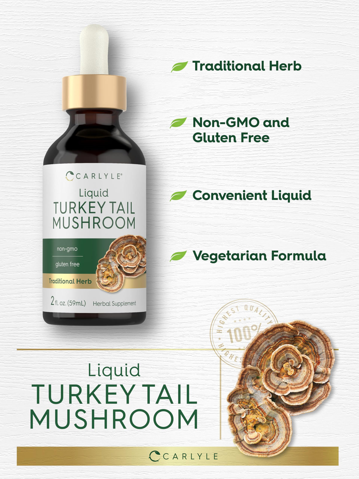 Carlyle Extrait de Champignon Turkey Tail Liquide 60 ml en lifestyle