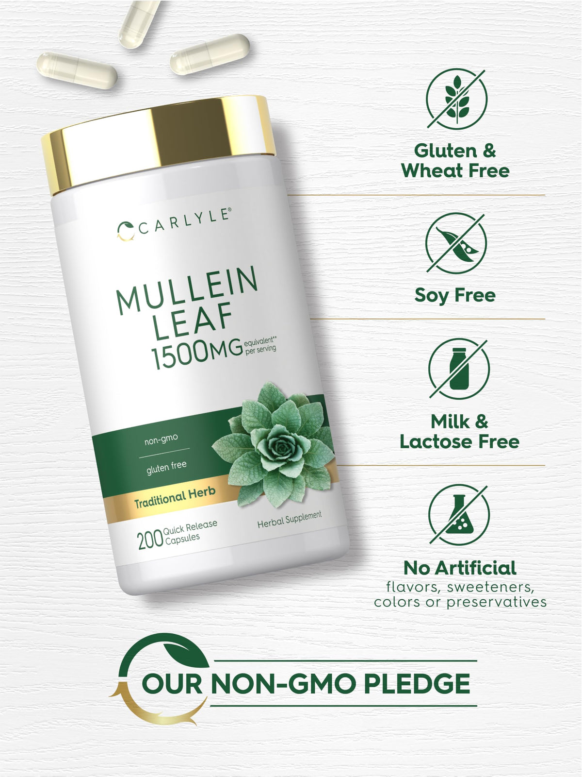 Carlyle Extrait de Feuille de Molène 200 Capsules ouvertes avec capsules visibles