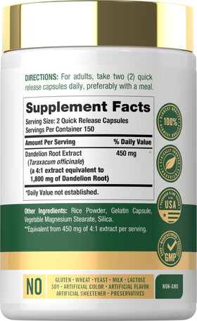 Carlyle Extrait de Racine de Pissenlit 300 Capsules emballage
