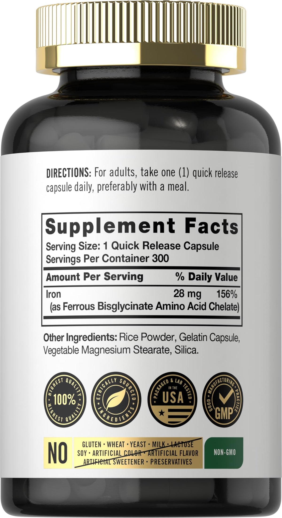 Carlyle Fer Bisglycinate 300 capsules emballage