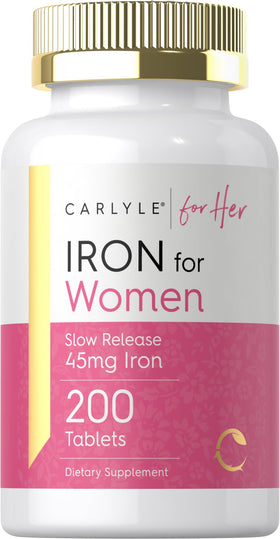 Carlyle fer pour femmes 200 comprimés vue de face