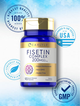 Carlyle Fisetin Complex capsules ouvertes montrant leur contenu