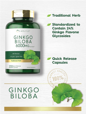 Carlyle Ginkgo Biloba 200 Capsules dans un environnement naturel