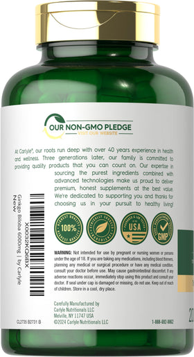 Carlyle Ginkgo Biloba 200 Capsules ouvertes pour montrer les gélules