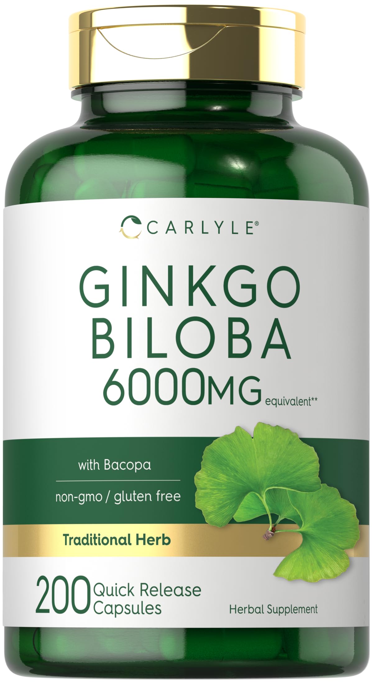 Carlyle Ginkgo Biloba 200 Capsules vue avant avec étiquette
