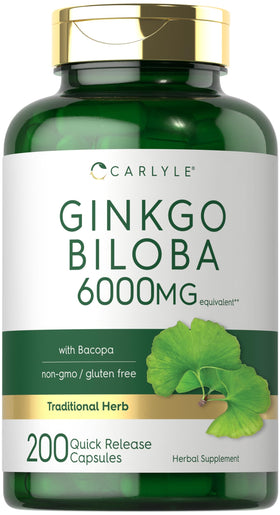 Carlyle Ginkgo Biloba 200 Capsules vue avant avec étiquette