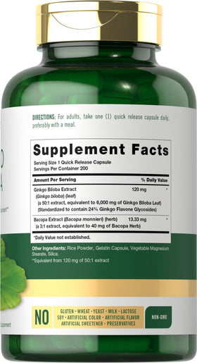 Carlyle Ginkgo Biloba 200 Capsules vue latérale