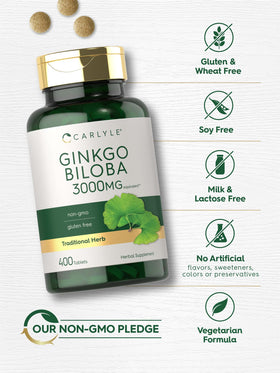 Carlyle Ginkgo Biloba comprimés sur une table