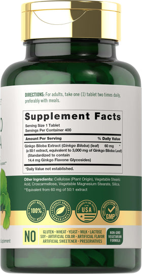 Carlyle Ginkgo Biloba flacon avec étiquette