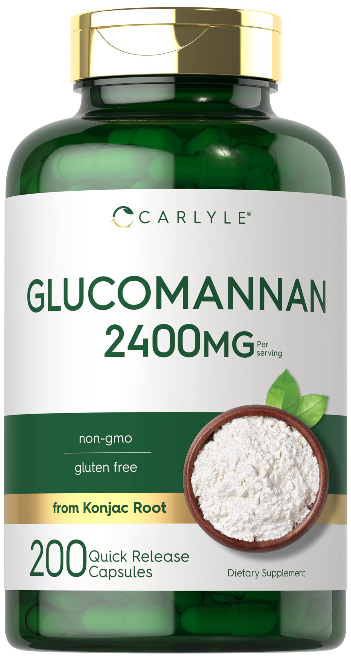 Carlyle Glucomannane Capsules 200 unités avec étiquette visible