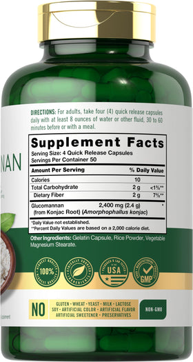 Carlyle Glucomannane Capsules montrant la boîte et les gélules