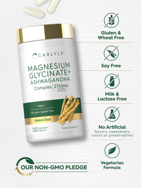 Carlyle Glycinate de Magnésium 120 gélules avec vue de côté