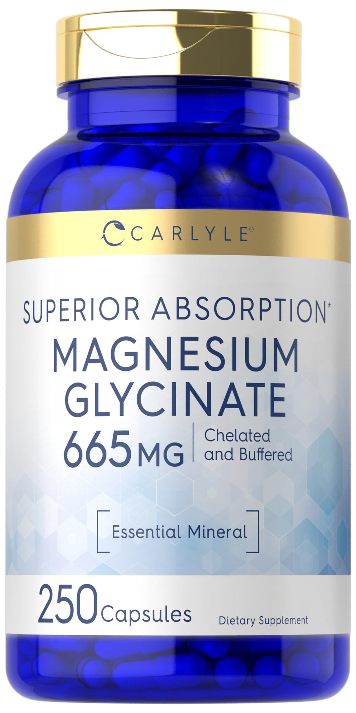 Carlyle Glycinate de Magnésium 665 mg 250 capsules avant