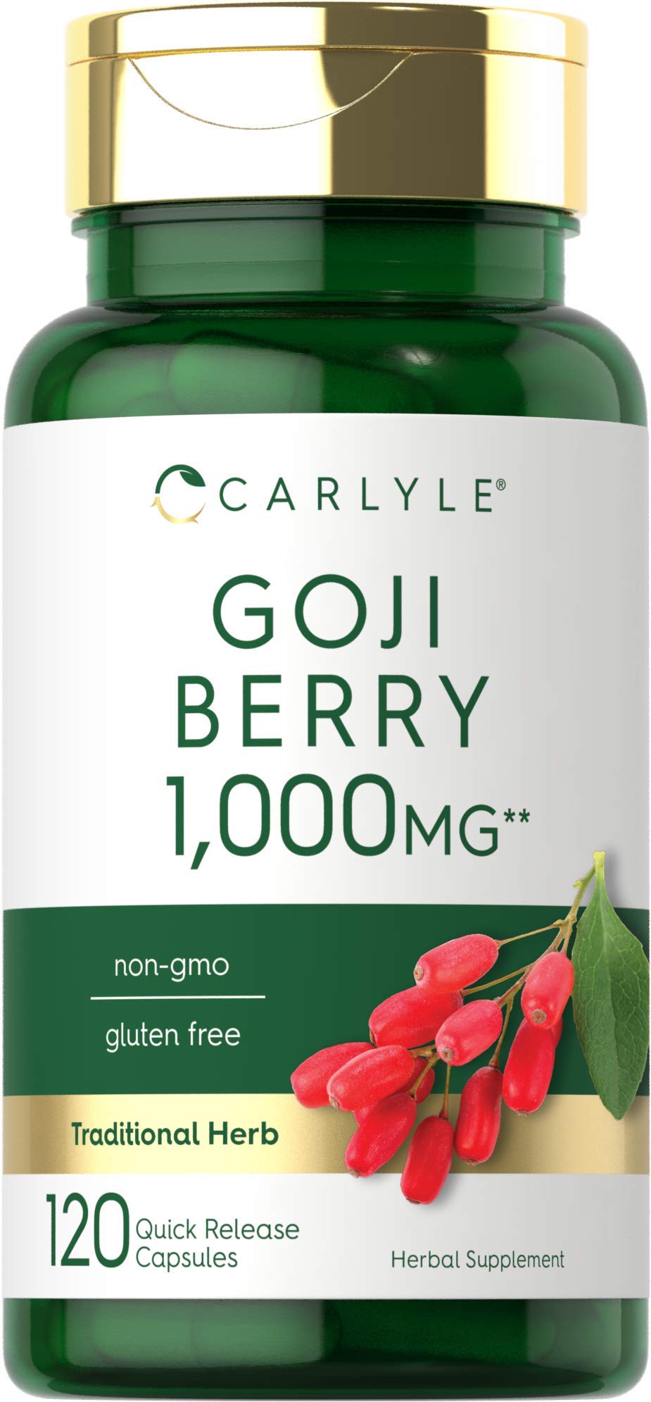 Carlyle Goji Berry 120 Capsules vue avant avec étiquette