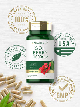 Carlyle Goji Berry dosage recommandé sur l'étiquette