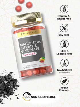 Carlyle gummies au magnésium avec des fruits autour
