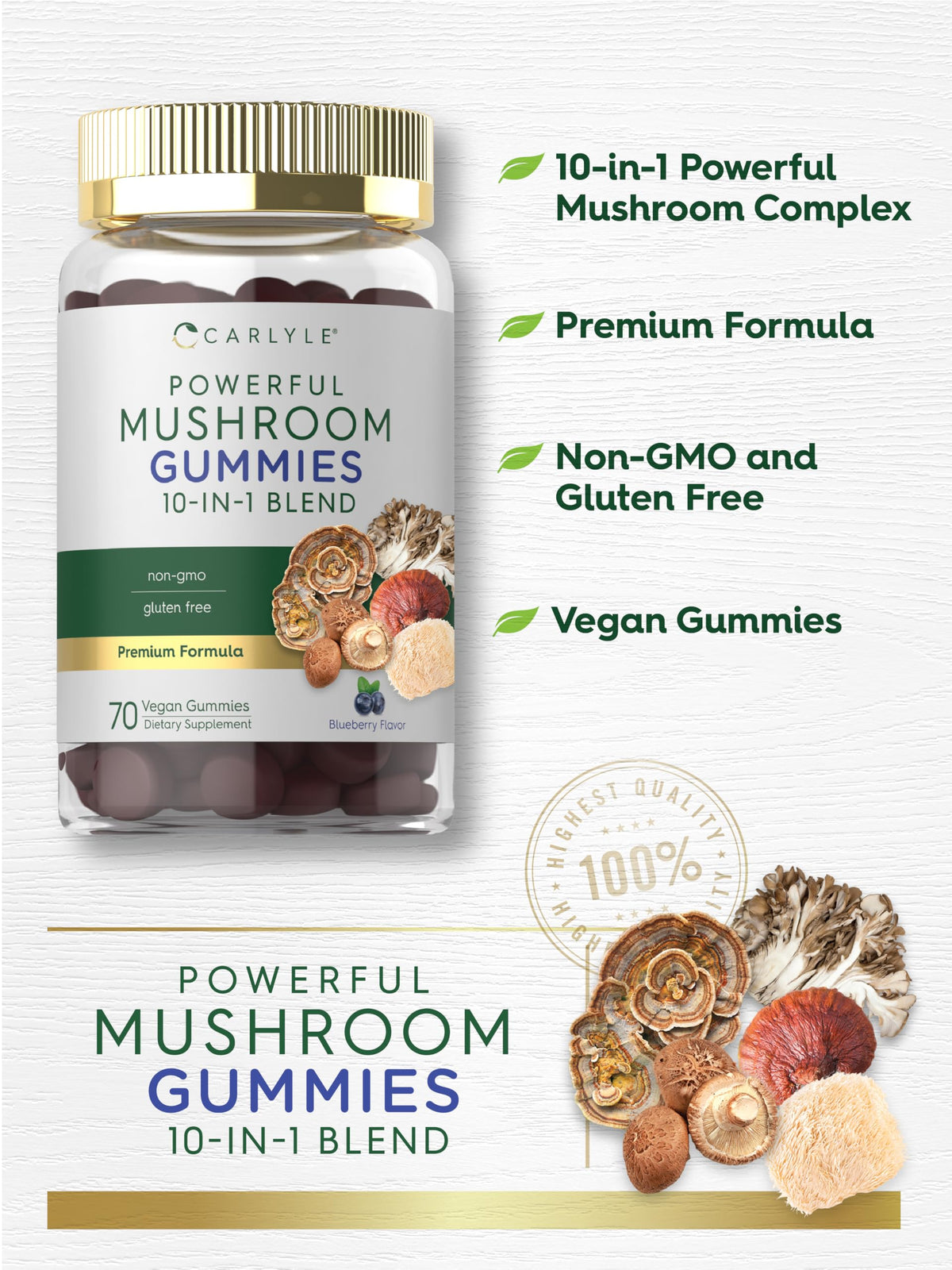 Carlyle Gummies Complexe Champignons avec étiquette