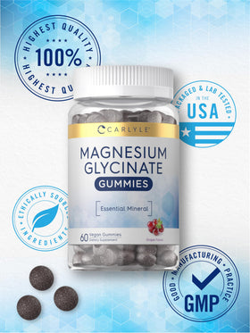 Carlyle Gummies de Magnésium, gummies dans une assiette