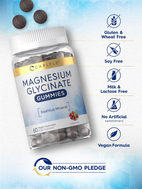 Carlyle Gummies de Magnésium, vue de l'arrière de l'emballage