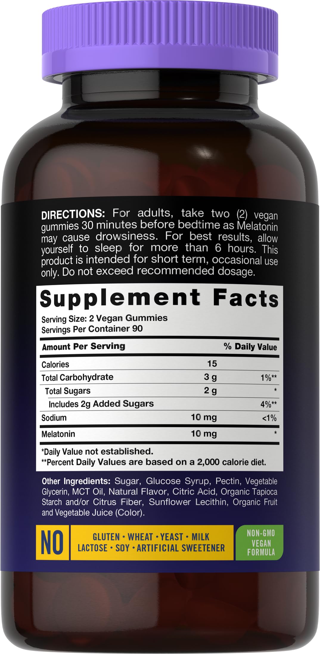 Carlyle Gummies de Mélatonine 10mg 180 gélules saveur baie packaging