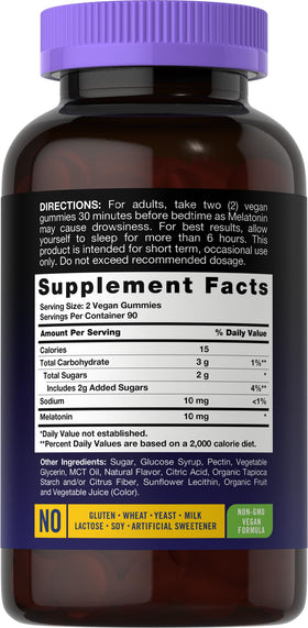 Carlyle Gummies de Mélatonine 10mg 180 gélules saveur baie packaging