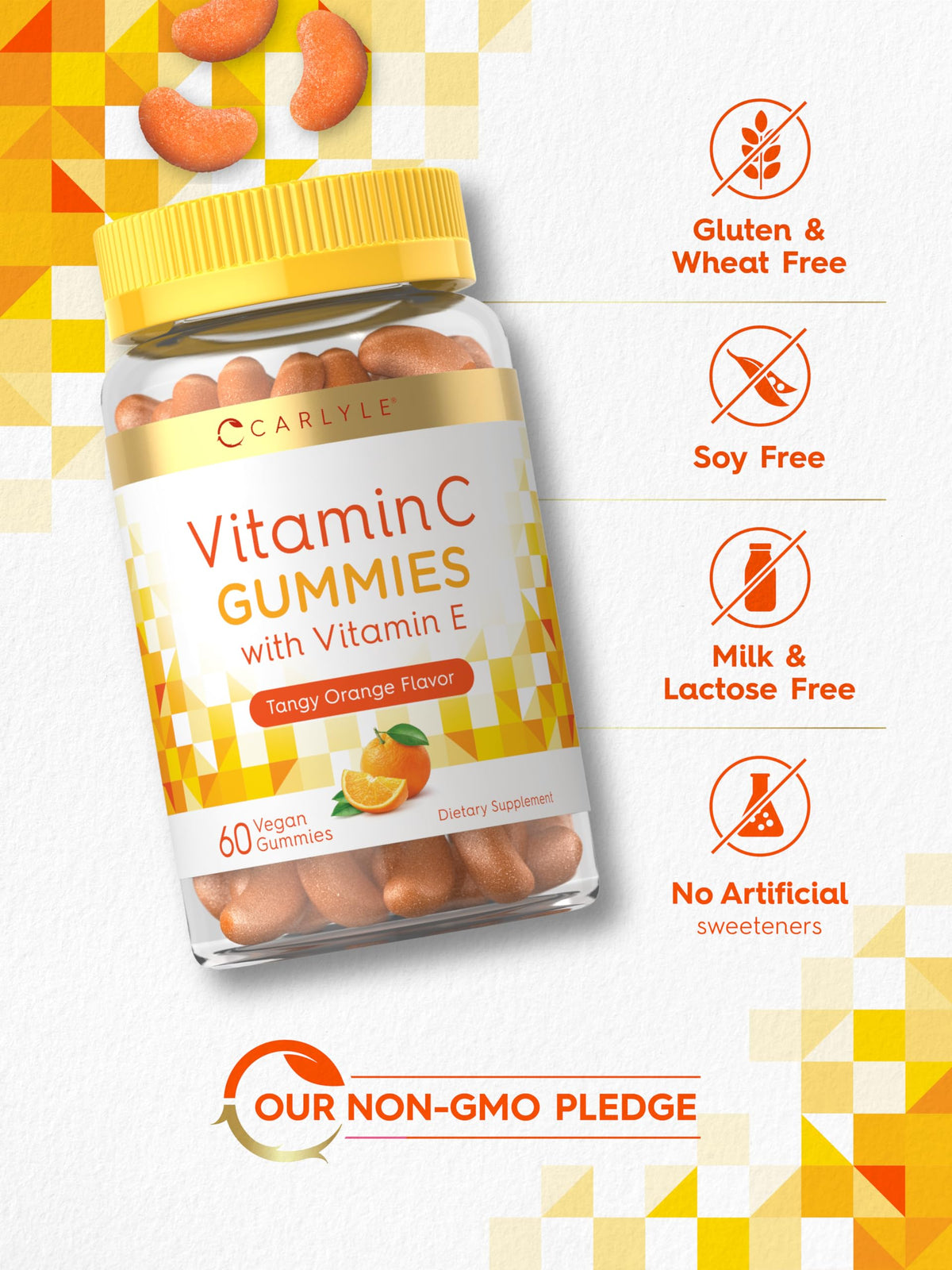 Carlyle Gummies Vitamine C et E, arrière de l'emballage