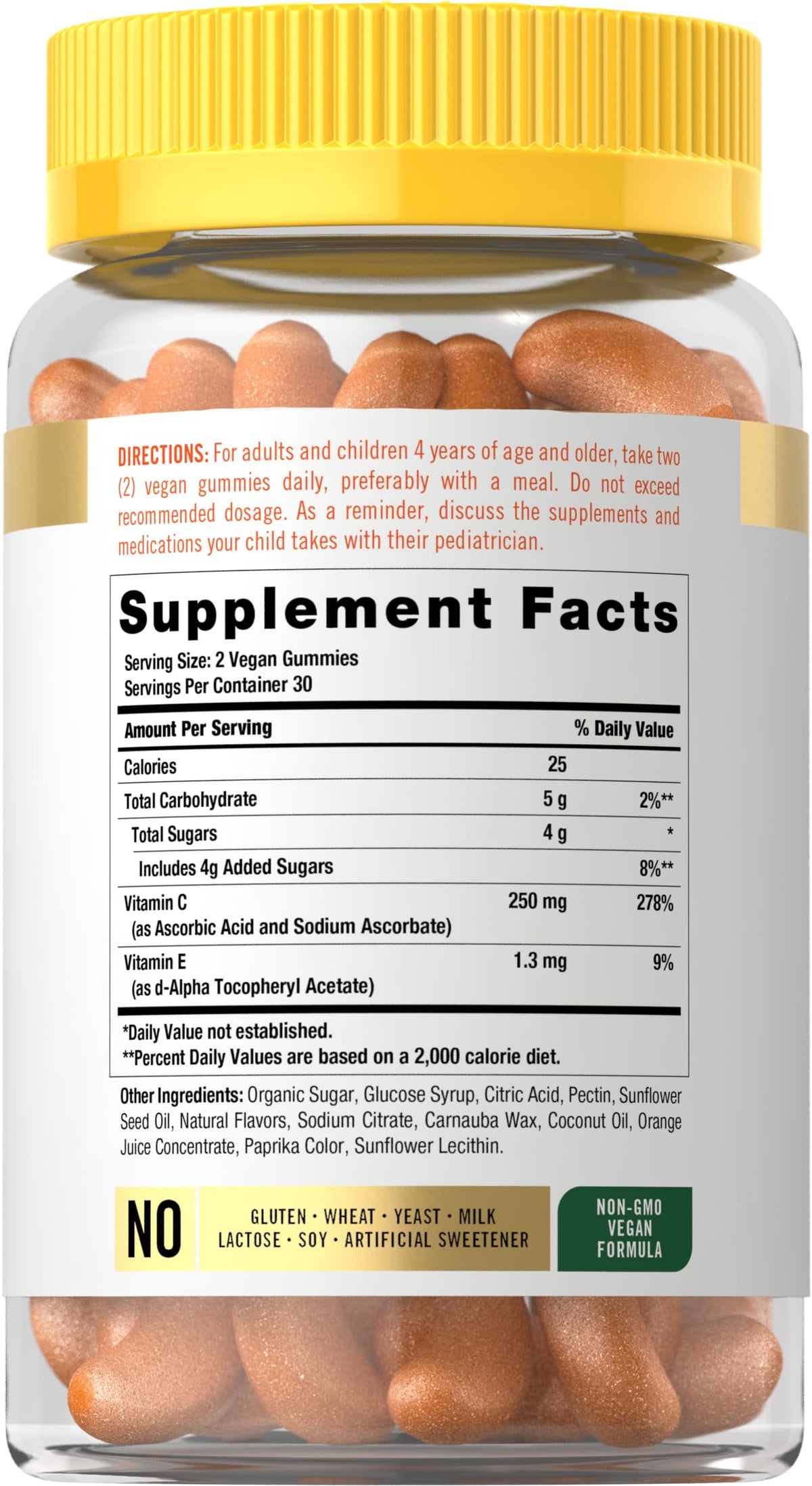 Carlyle Gummies Vitamine C et E, vue latérale