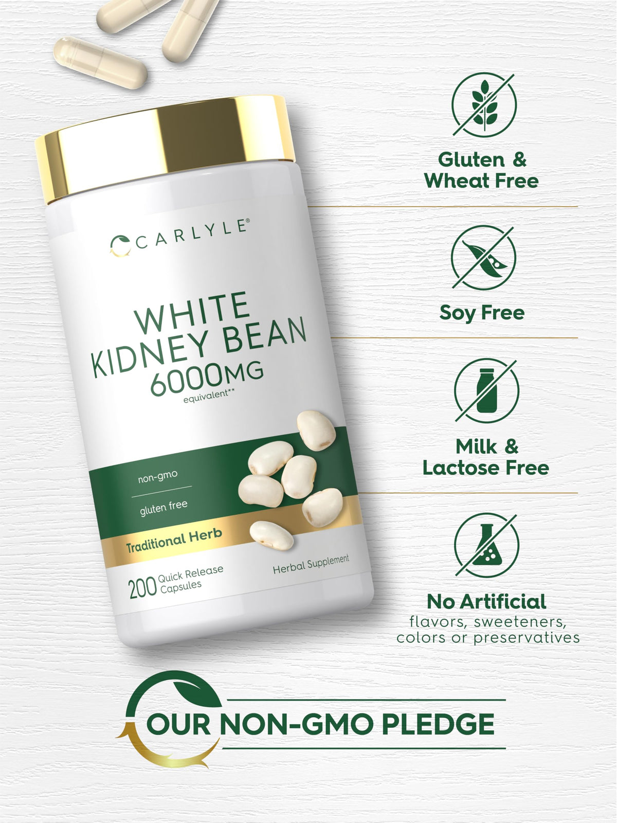 Carlyle Haricot Blanc 200 capsules en bouteille