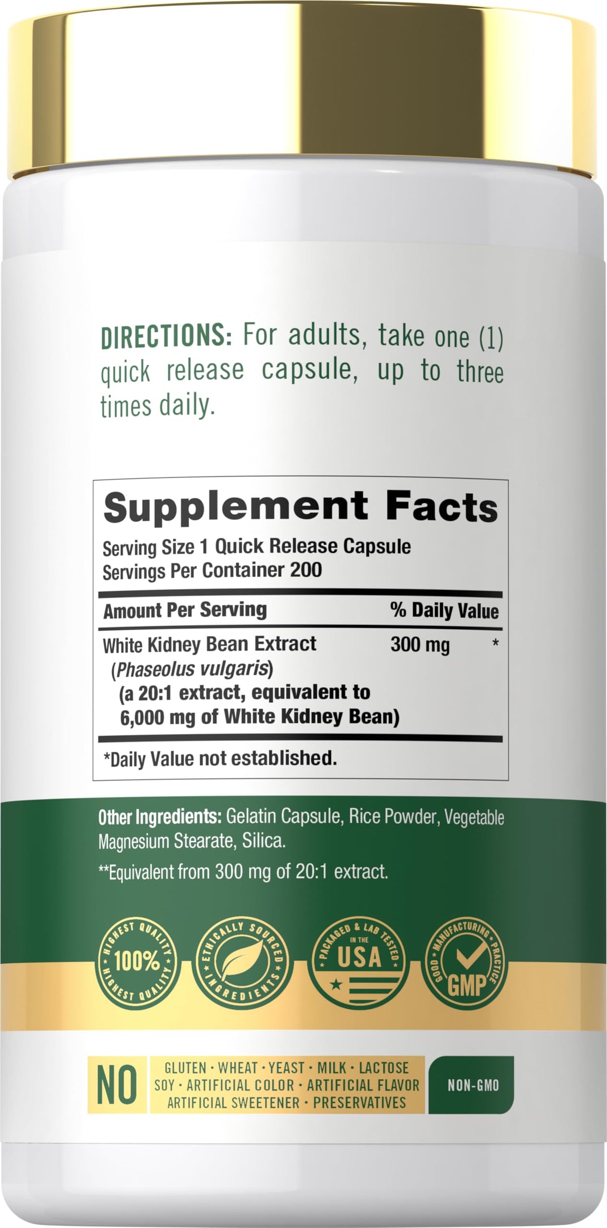 Carlyle Haricot Blanc 200 capsules vue latérale