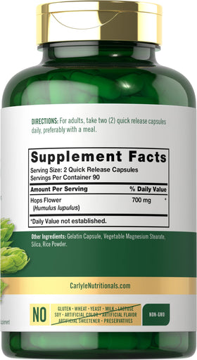 Carlyle Hops 700mg bottle side view