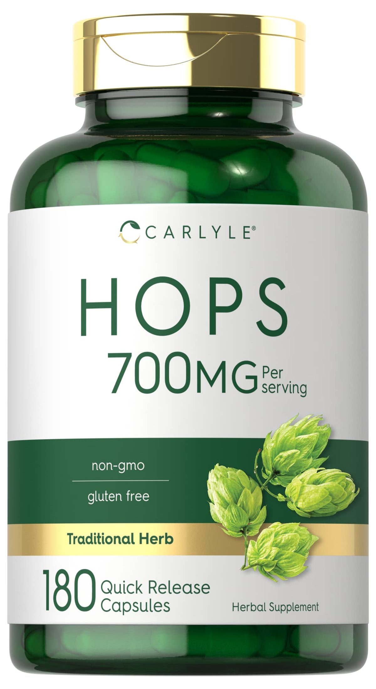Carlyle Hops 700mg capsules front view